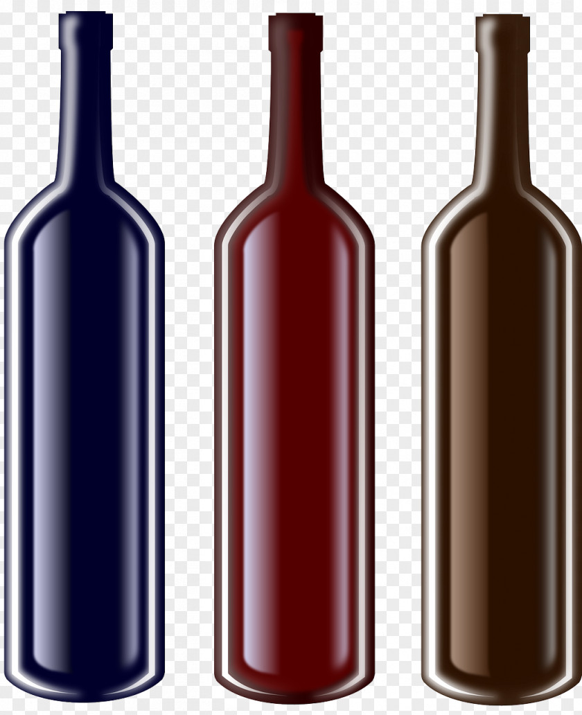 Elongated Red Wine Bottle Clip Art PNG