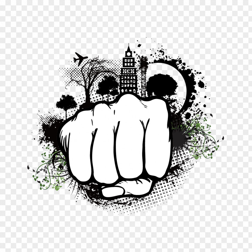 Fist And Construction T-shirt Graphic Design PNG