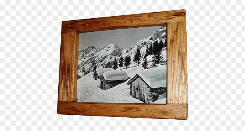 Gorgeous Pattern Wood Picture Frames Swiss Chalet Style Painting PNG