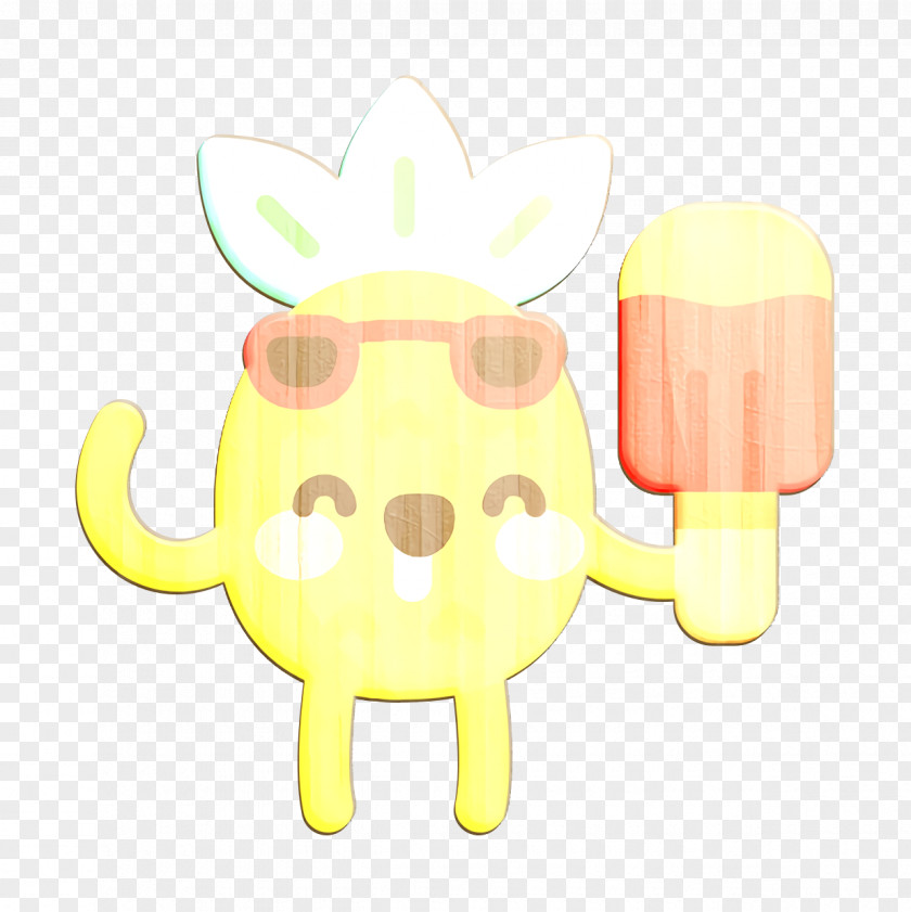 Pineapple Character Icon Popsicle Summer PNG