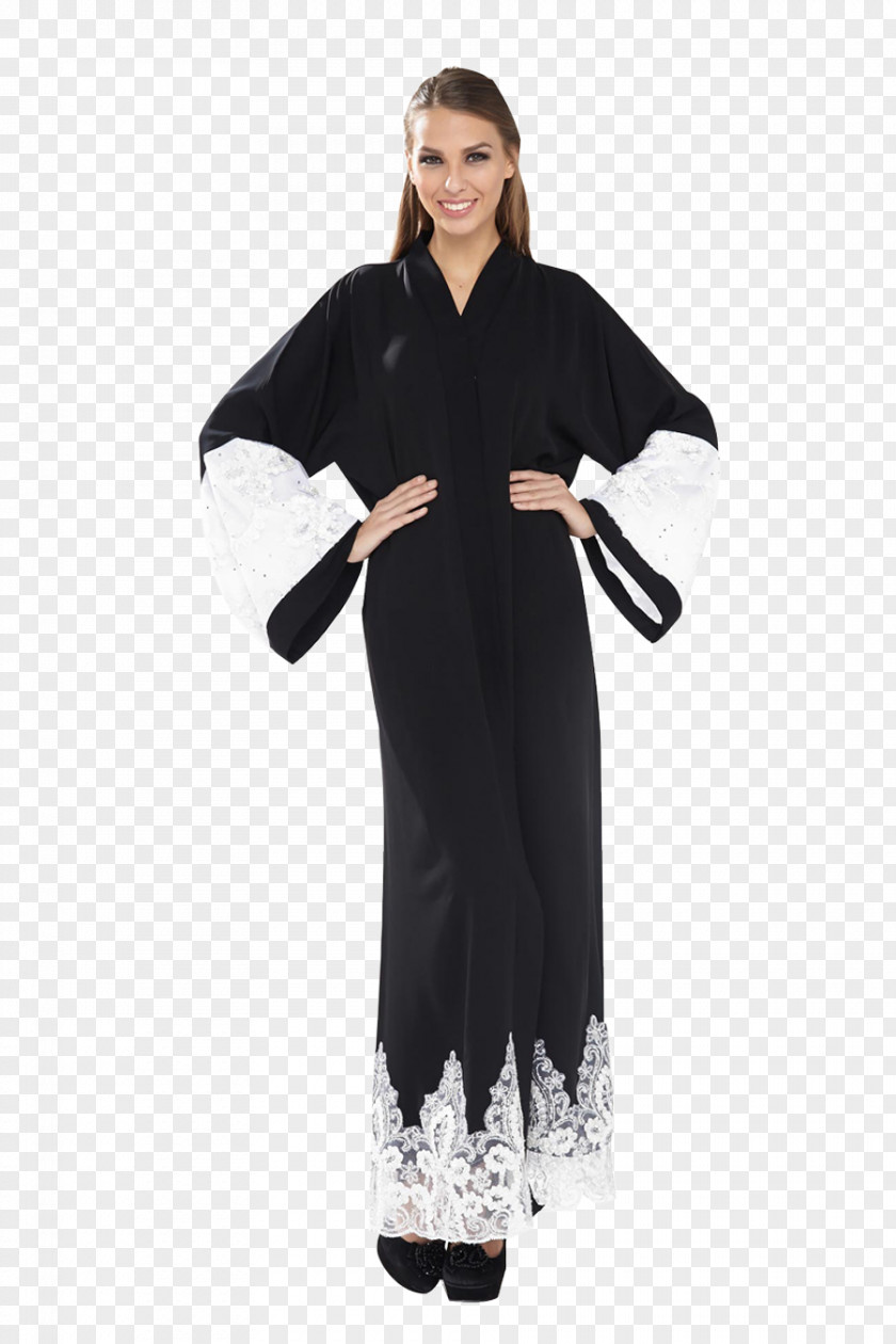 Abaya Robe Costume Sleeve Neck Black M PNG