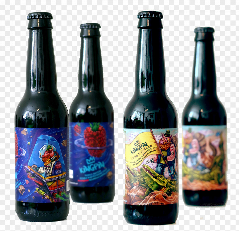 Creative Bottle Ale Drink Label Brewery PNG