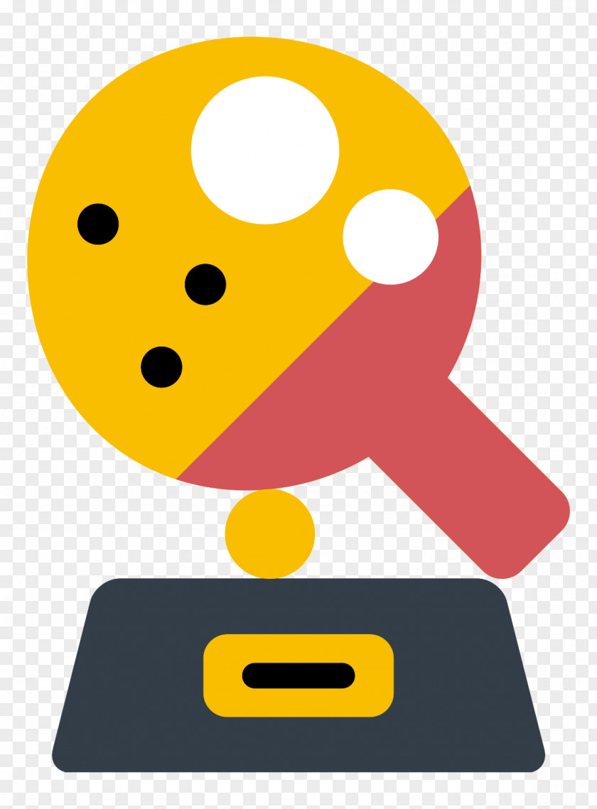 Cute Tennis Racket Pong Table Icon PNG