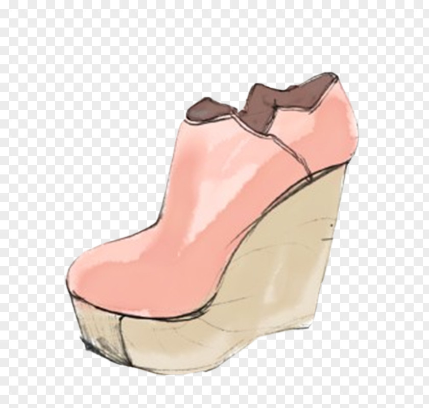 Hand-drawn Illustration Pink High Heels High-heeled Footwear PNG