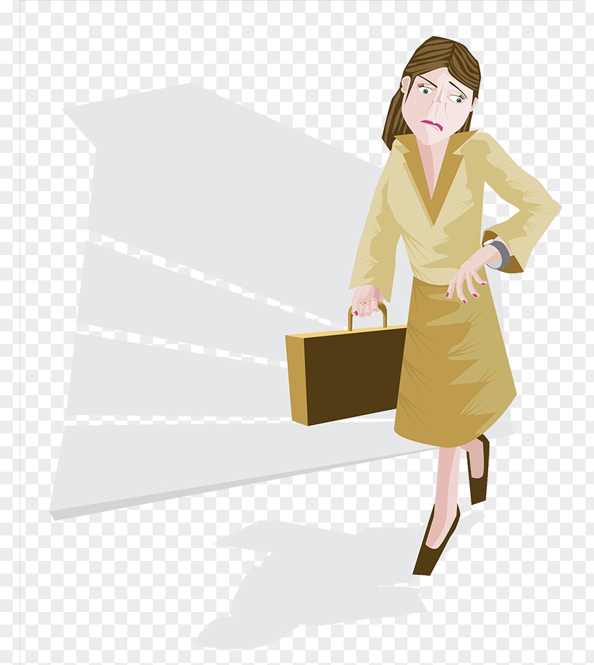 A Vector Illustration Of Women Chasing After Time PNG