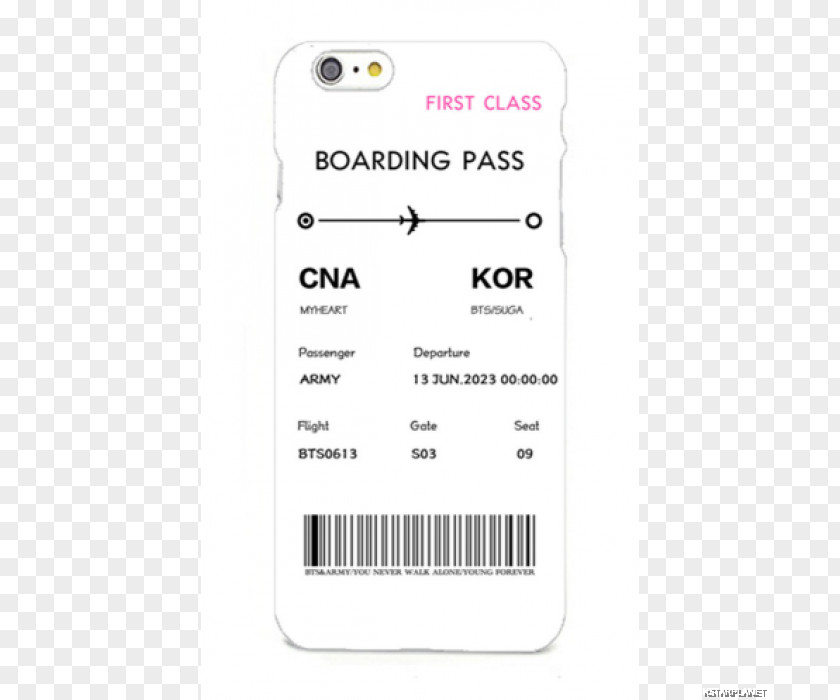 Boarding Pass BTS Apple IPhone 8 Plus 6 LINE Qoo10 PNG