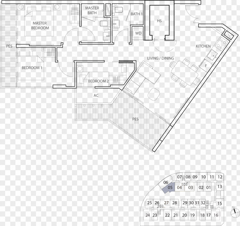 Design KAP Residences Mall Floor Plan Technical Drawing PNG