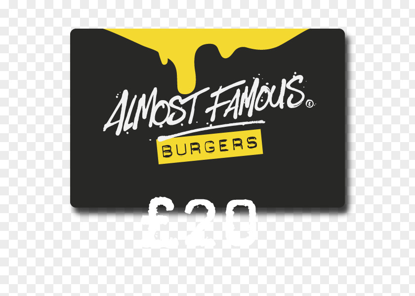 Gift CARDS Hamburger Logo Cheeseburger Almost Famous Restaurant PNG