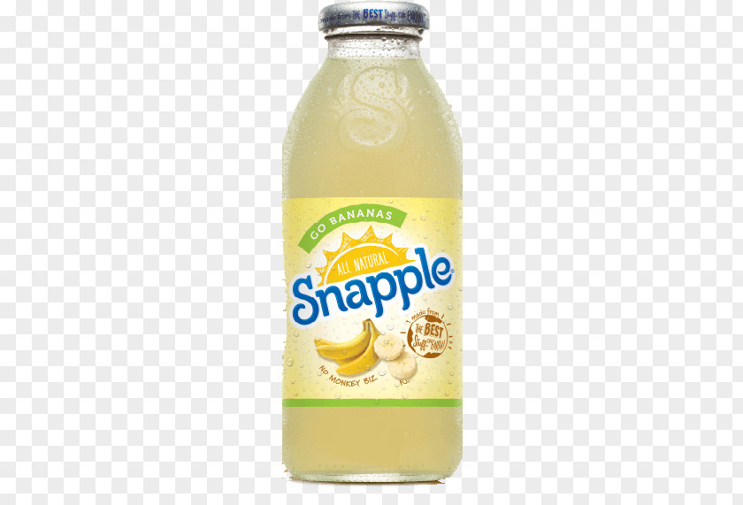 16 Fl Oz BottleJuice Fizzy Drinks Snapple Kiwi / Strawberry Juice Go Bananas Drink PNG