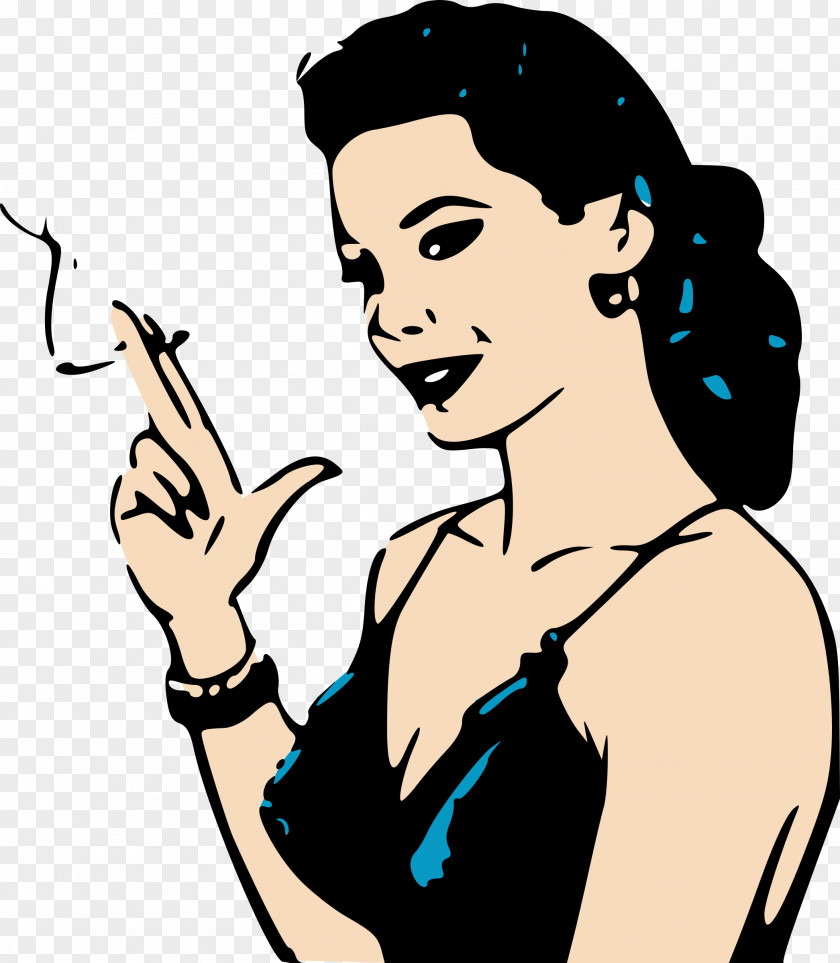 Cigarette Smoking Woman Clip Art PNG