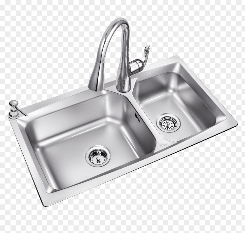 Kitchen Dishwashing Sink Double Cell Thick Package Du0159ez Stainless Steel PNG
