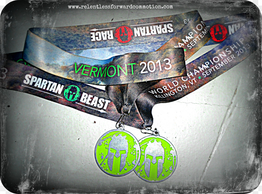 Reebok Spartan Vermont Beast Race Medal World Championship Obstacle Racing PNG