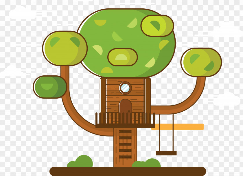 Cartoon Vector Illustration Tree House Free PNG