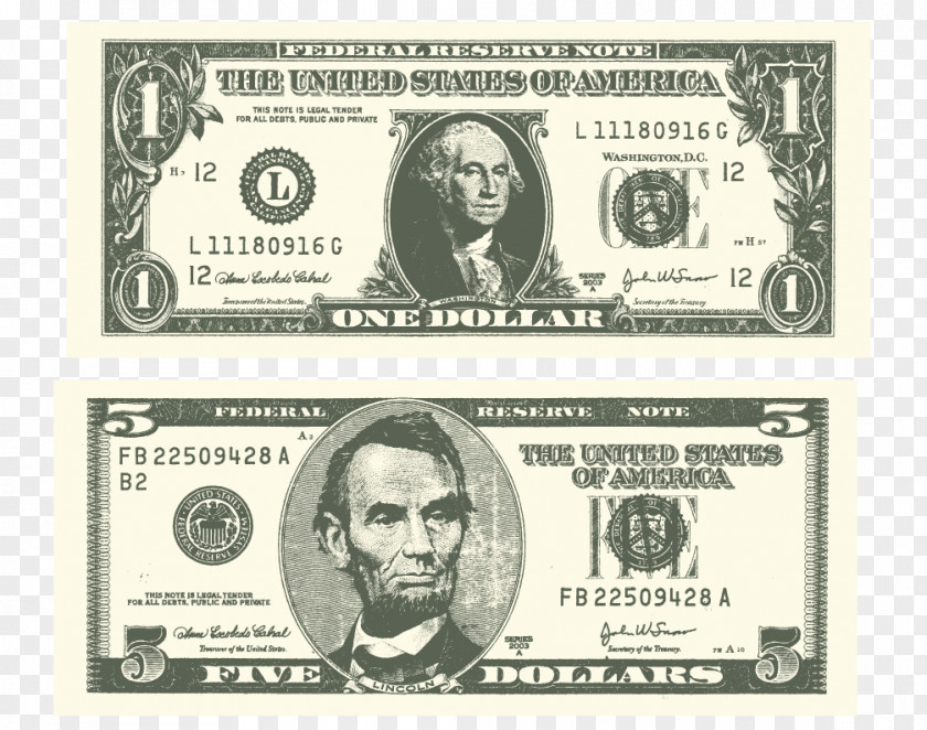 Vector Dollar Bill Finance United States One-dollar Twenty-dollar Banknote One Hundred-dollar PNG