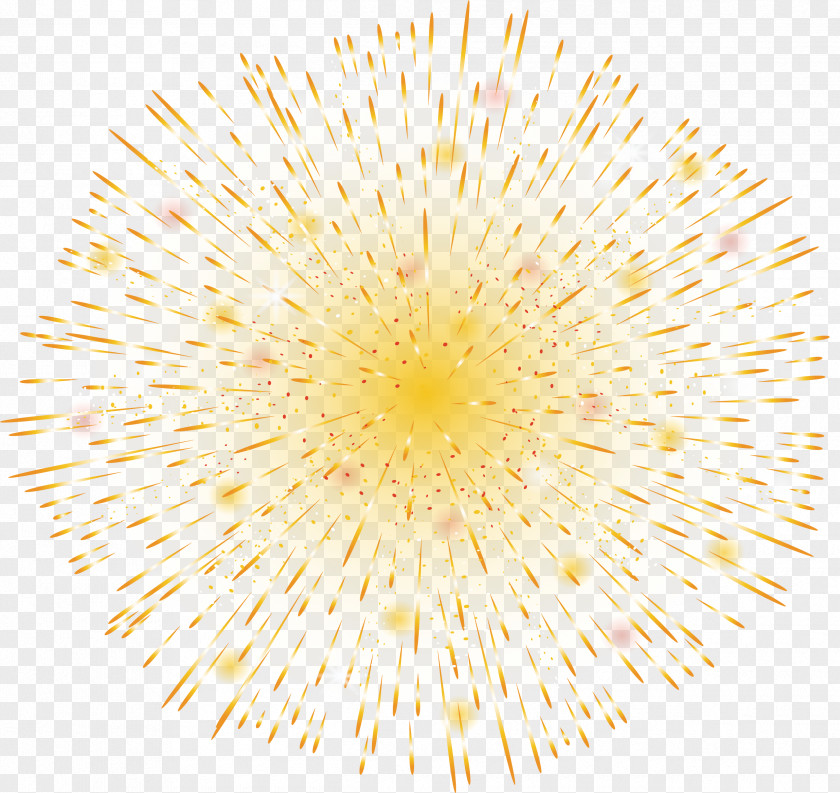 Yellow Ray Brilliant Fireworks Vecteur PNG