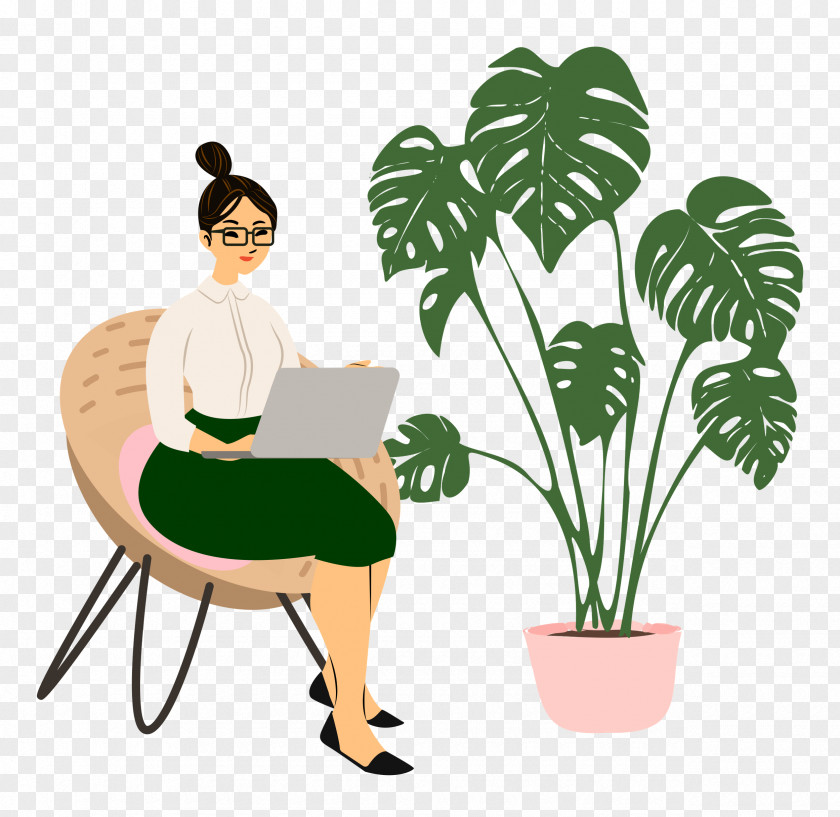 Alone Time Lady Computer PNG