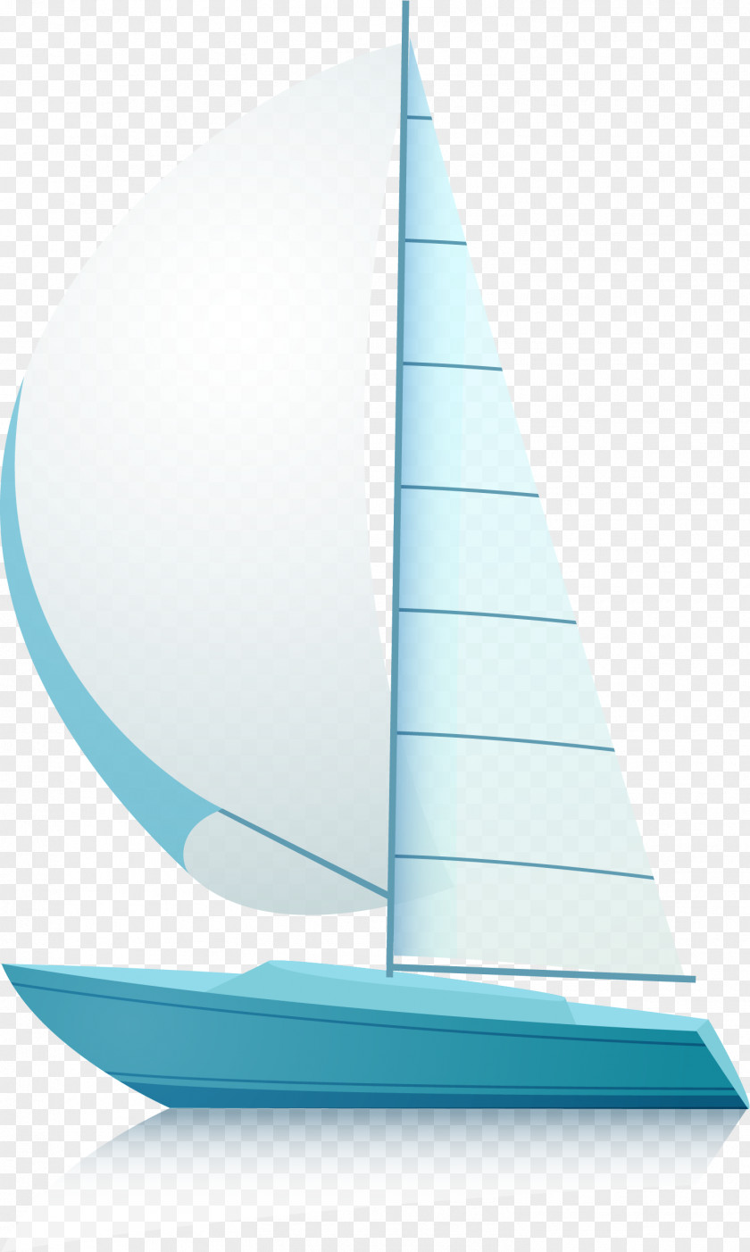 Blue Sailing Ship PNG