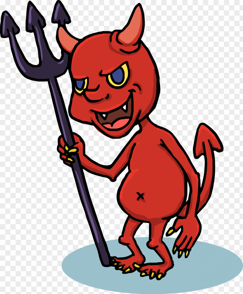 Funny Halloween Cartoon Red Devil PNG