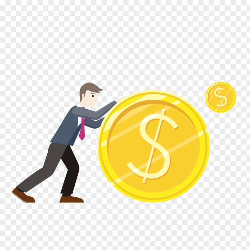 Man Pushing Investment Vector Graphics Binary Option Finance Clip Art PNG