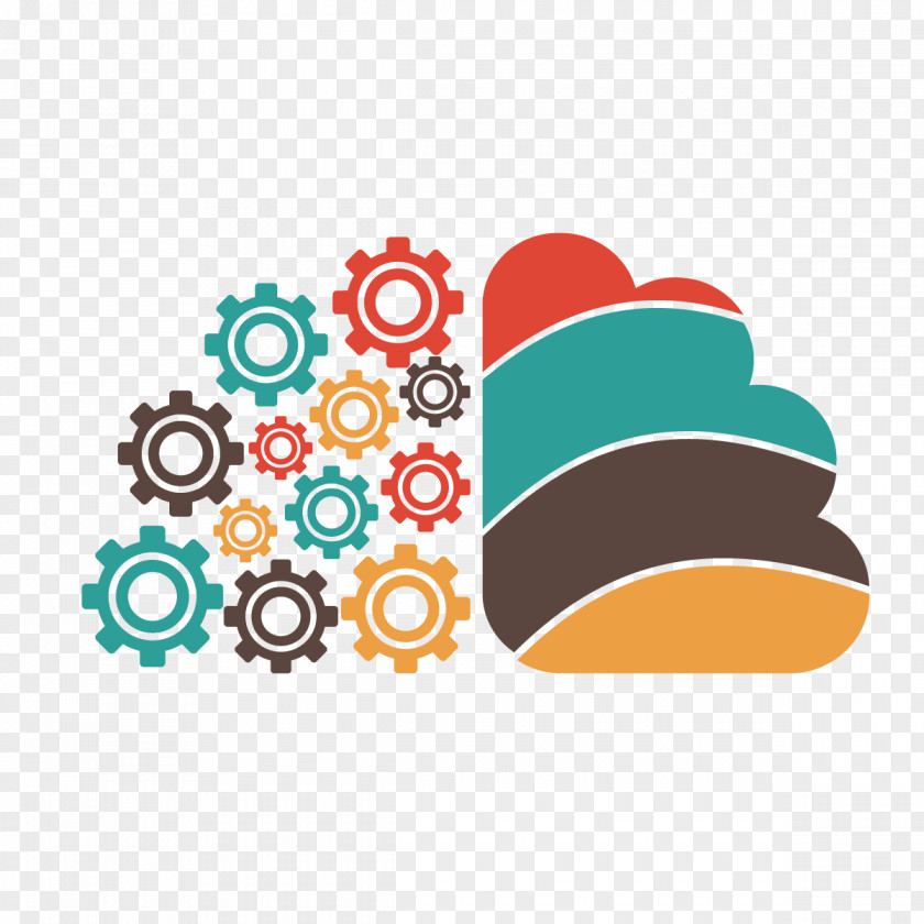 Vector Gear Cloud Logo Brain Creativity PNG