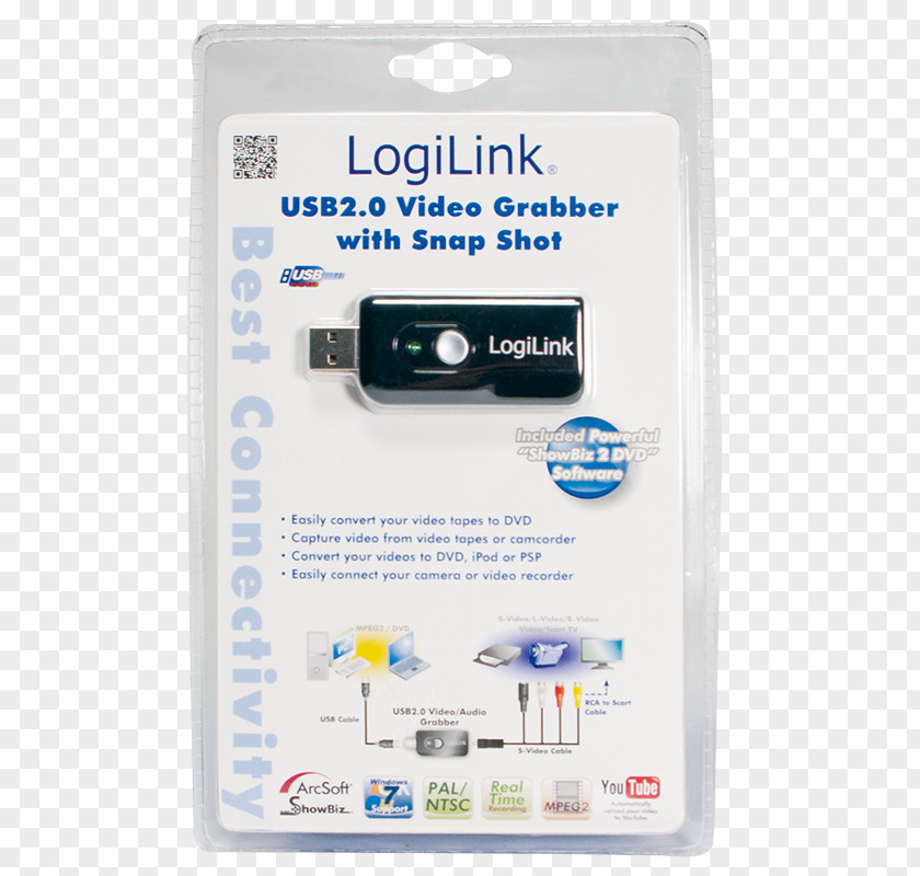 Video Capture AdapterUSB 2.0 LogiLink USB2.0 Video/Audio Grabber With Snap ShotVideo 2.0Computer Frame Computer Shot PNG