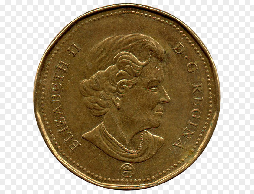 Canadian Dollar Coin Canada Loonie Gold PNG