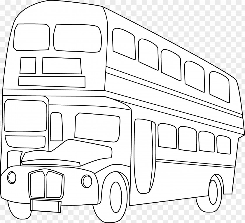 Bus Double-decker Drawing Line Art Clip PNG