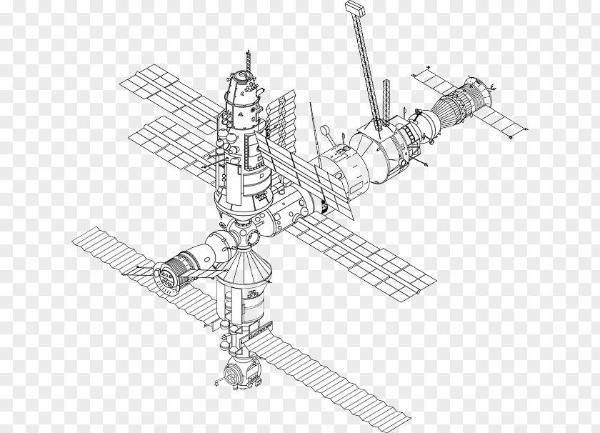 International Space Station Mir Drawing PNG