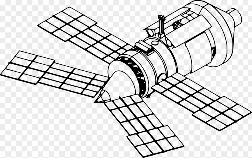 Satellite Vector Mir Core Module Spektr Space Station Docking And Berthing Of Spacecraft PNG