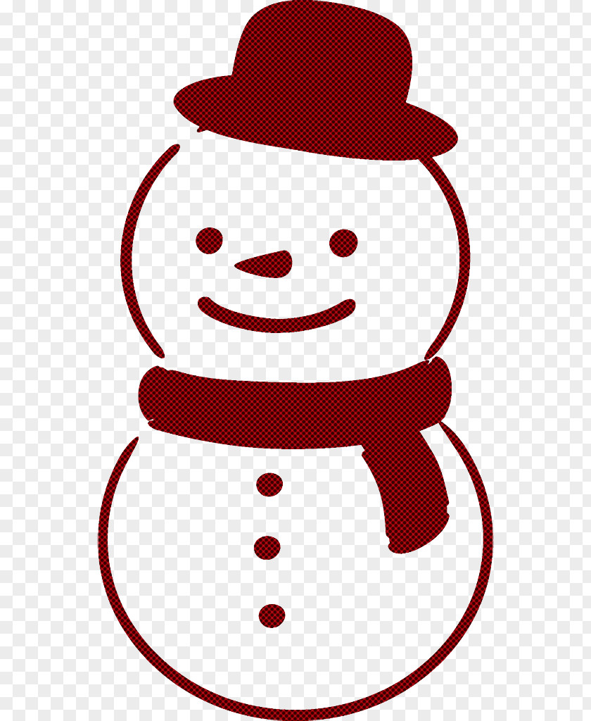 Smile Line Art Snowman PNG