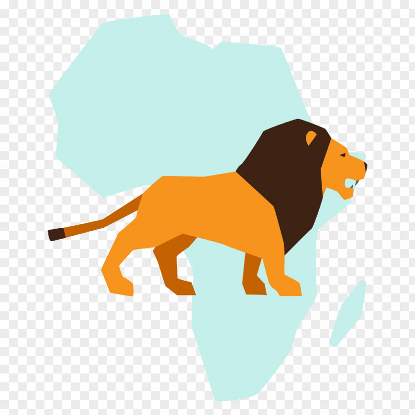 Lion & Map Africa Royalty-free Illustration PNG