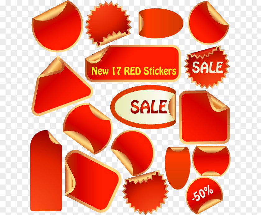 Red Sticker Sales Euclidean Vector Icon PNG