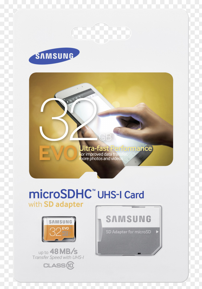 Samsung MB-MP08DA MicroSDHC Speicherkarte EVO 8 GB Mit SD Adapter Secure Digital Flash Memory Cards PNG