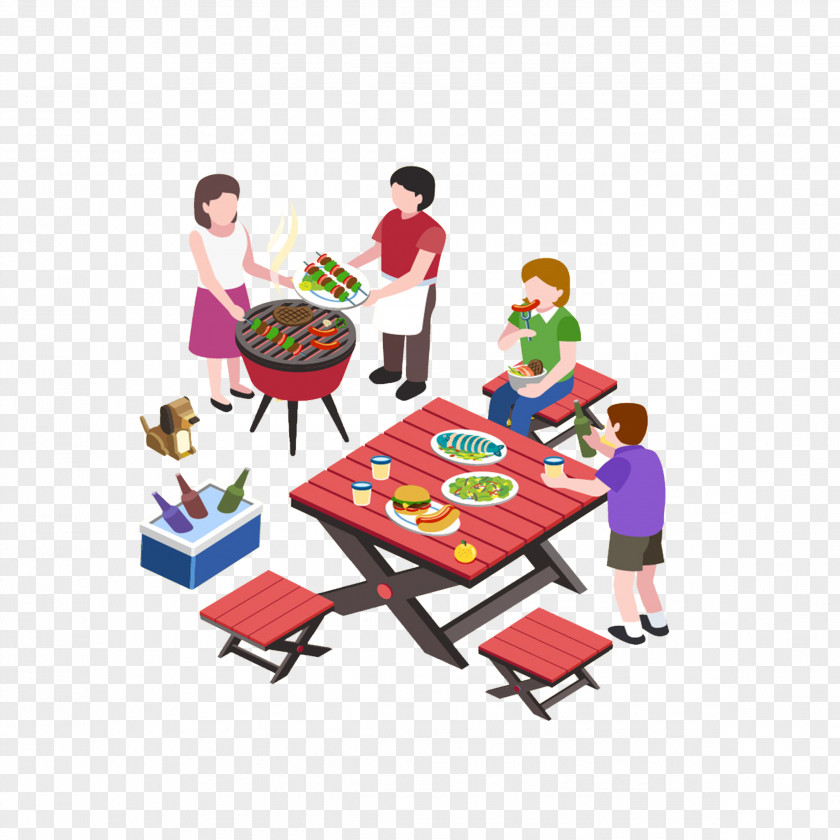 Cartoon Family Barbecue Stock Photography Royalty-free Clip Art PNG