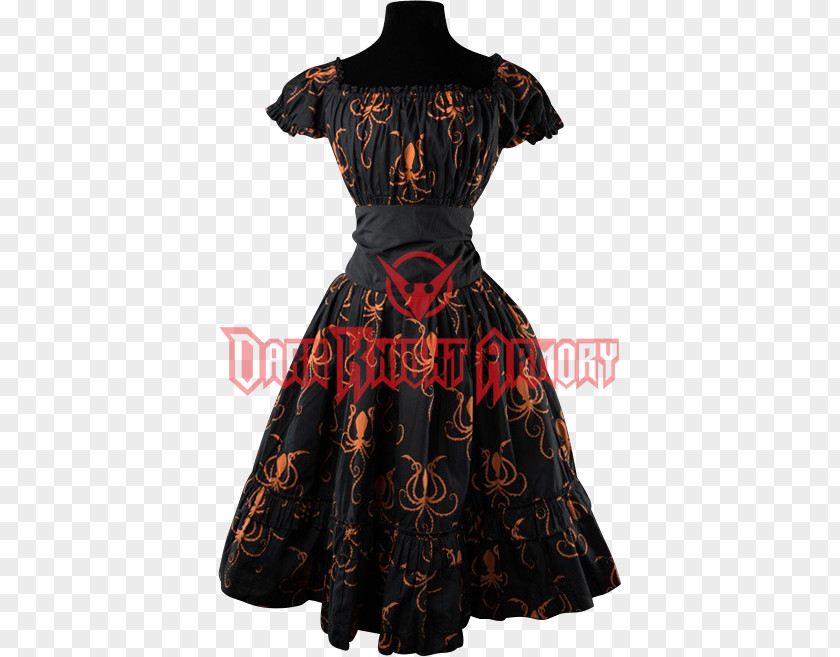 Octopus Watercolor Steampunk Dress Corset Victorian Fashion Gothic PNG