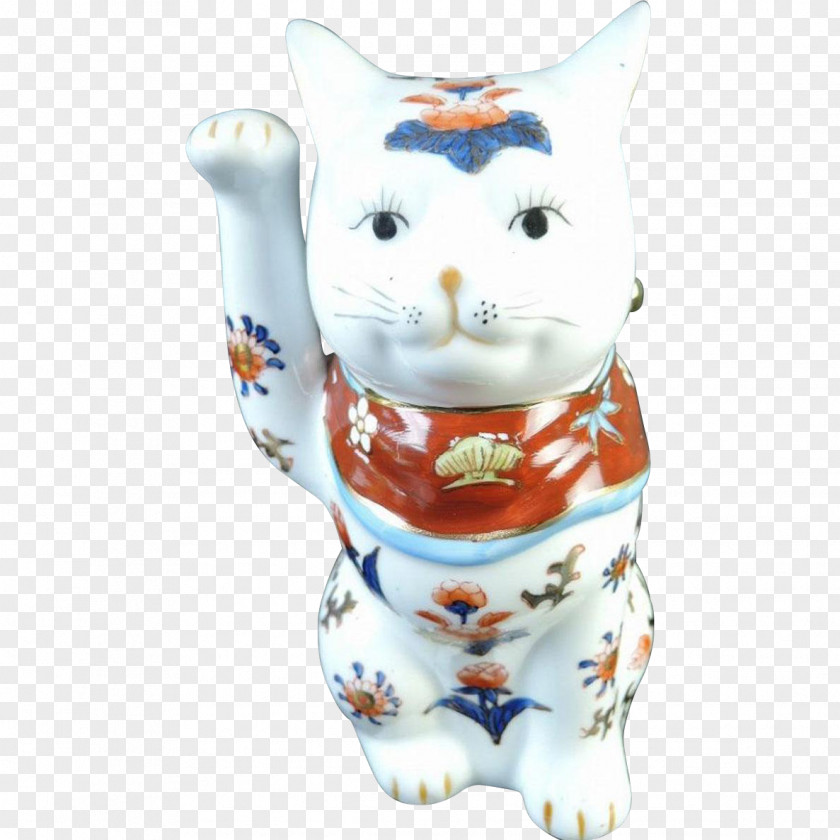 Cat Arita Imari Ware Ceramic Blue And White Pottery Porcelain PNG