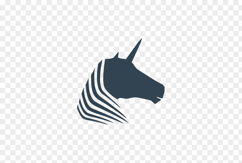 Horse Unicorn Logo White Silhouette PNG