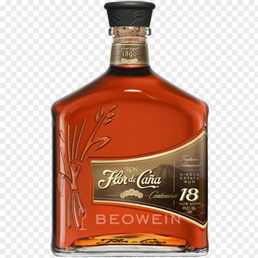 18 Years Old Rum Distilled Beverage Wine Flor De Caña Whiskey PNG