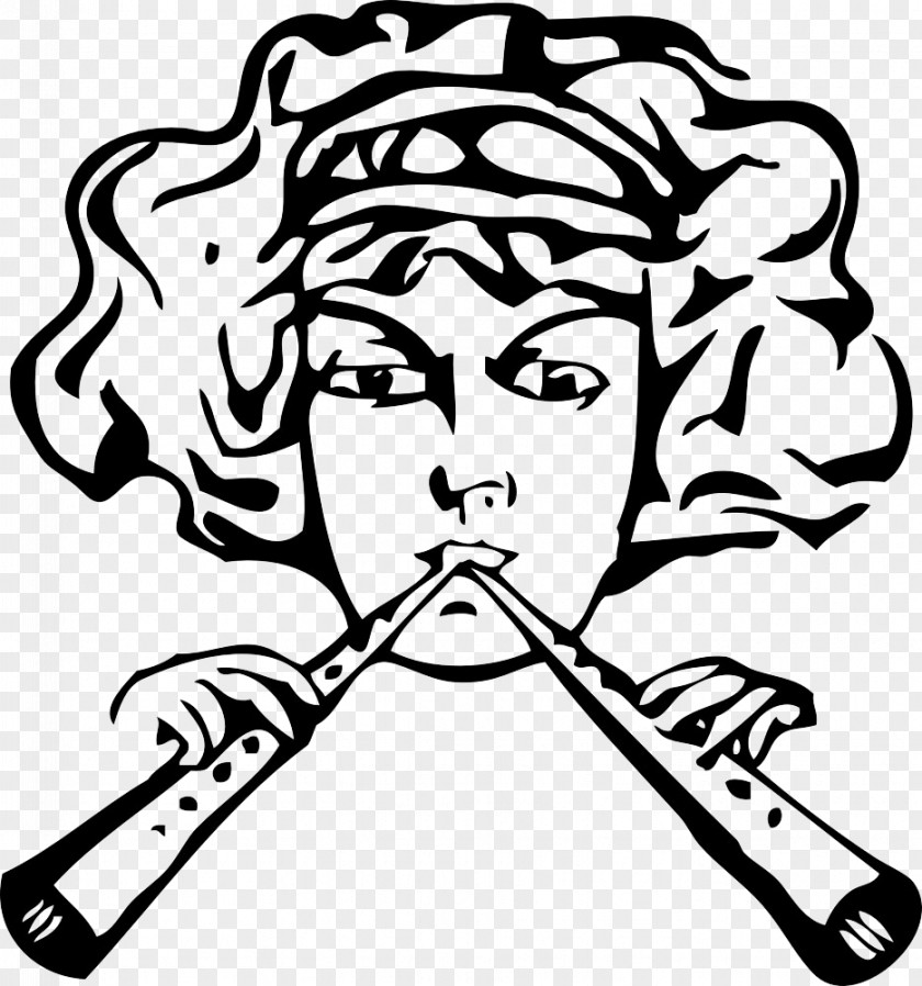 Flute Blowing Two Women Musical Instrument Pipe Clip Art PNG