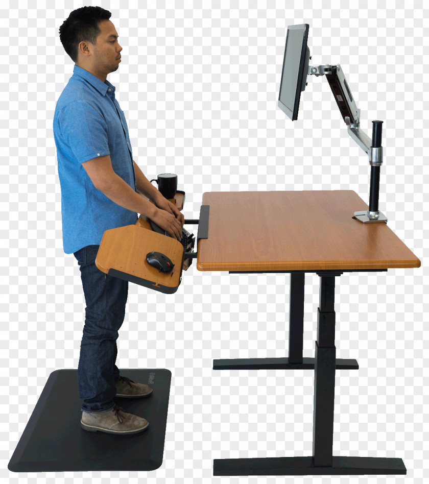 Model Standing Desk Computer Keyboard Ergonomic PNG
