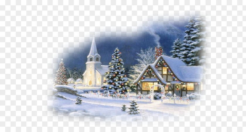 Winter Town Christmas Village Desktop Wallpaper Santa Claus PNG