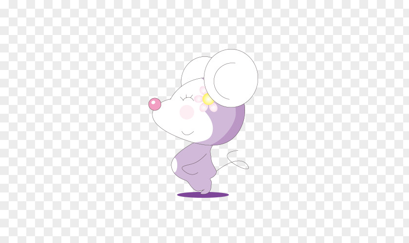 Lovely Purple Cartoon Mouse Illustration PNG