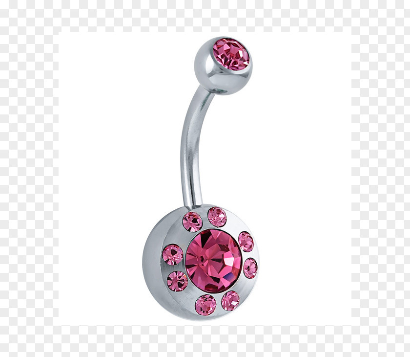 Silver Earring Body Jewellery Pink M PNG