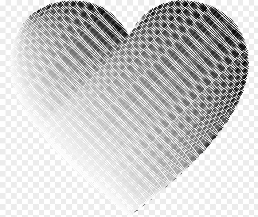 WAVY Heart Grayscale Desktop Wallpaper Clip Art PNG