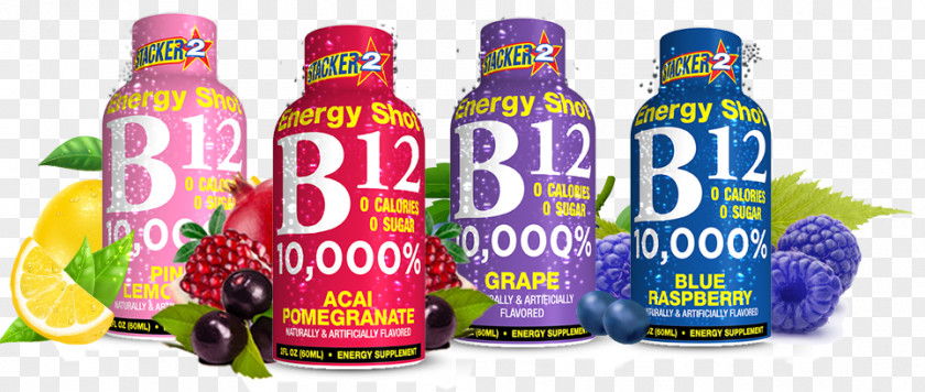 Shot Drink Energy Dietary Supplement Vitamin B-12 Bottle PNG