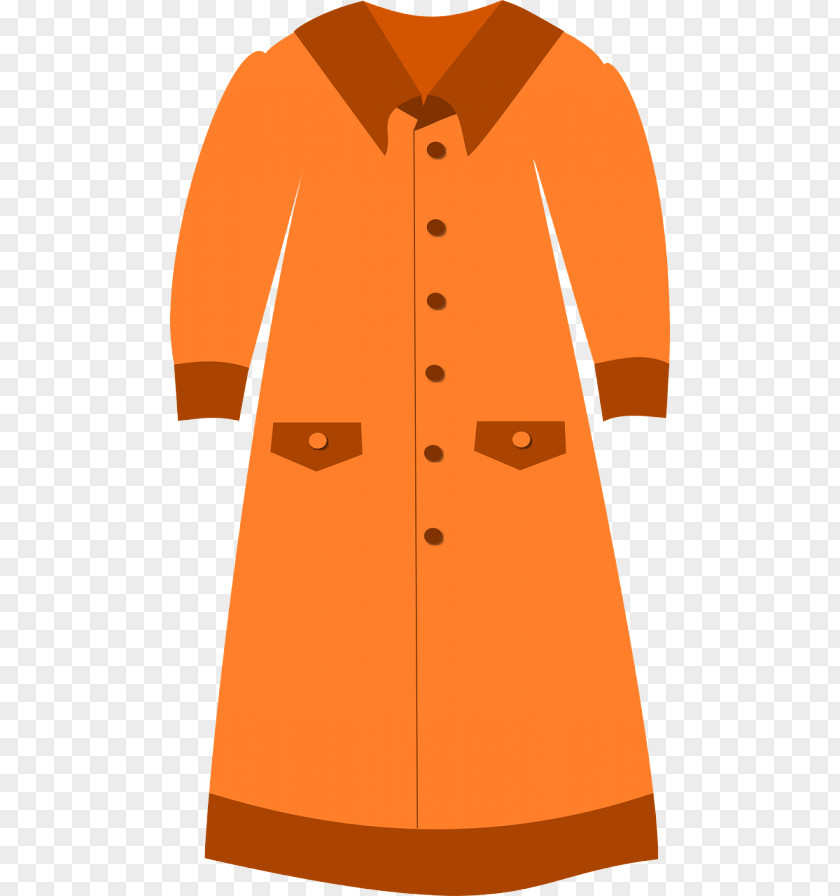 Trench Coat Jacket Orange PNG