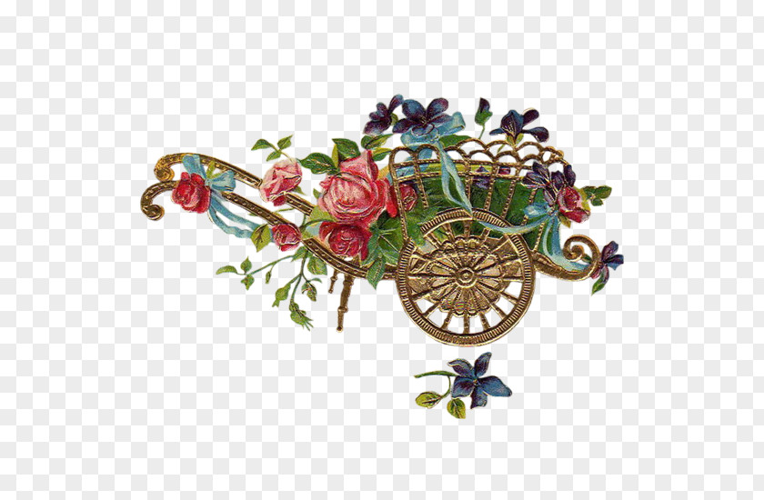 Cart And Flower Decoration PNG