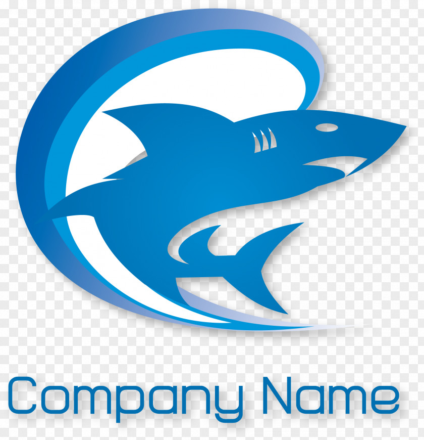 Decorative Pattern Vector Blue Shark Logo Illustration PNG