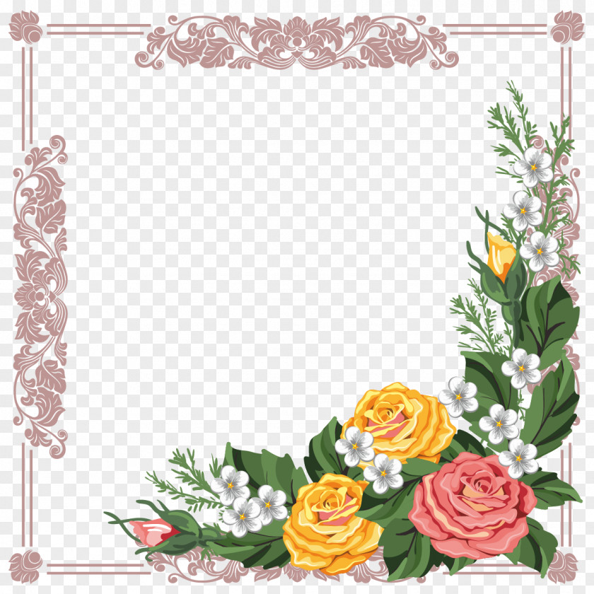 Flowers Vector Material Borders And Frames Picture Flower Clip Art PNG