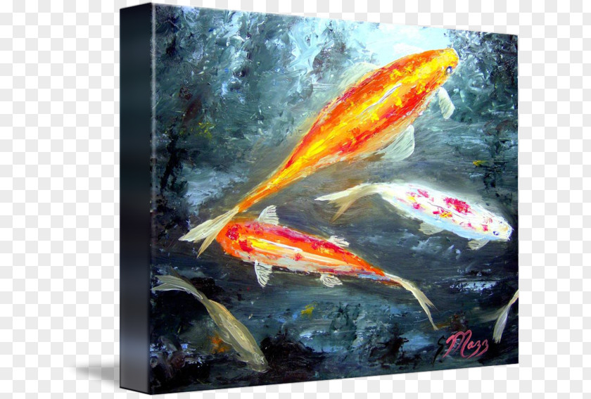Watercolor Koi Oil Painting Palette Knives PNG
